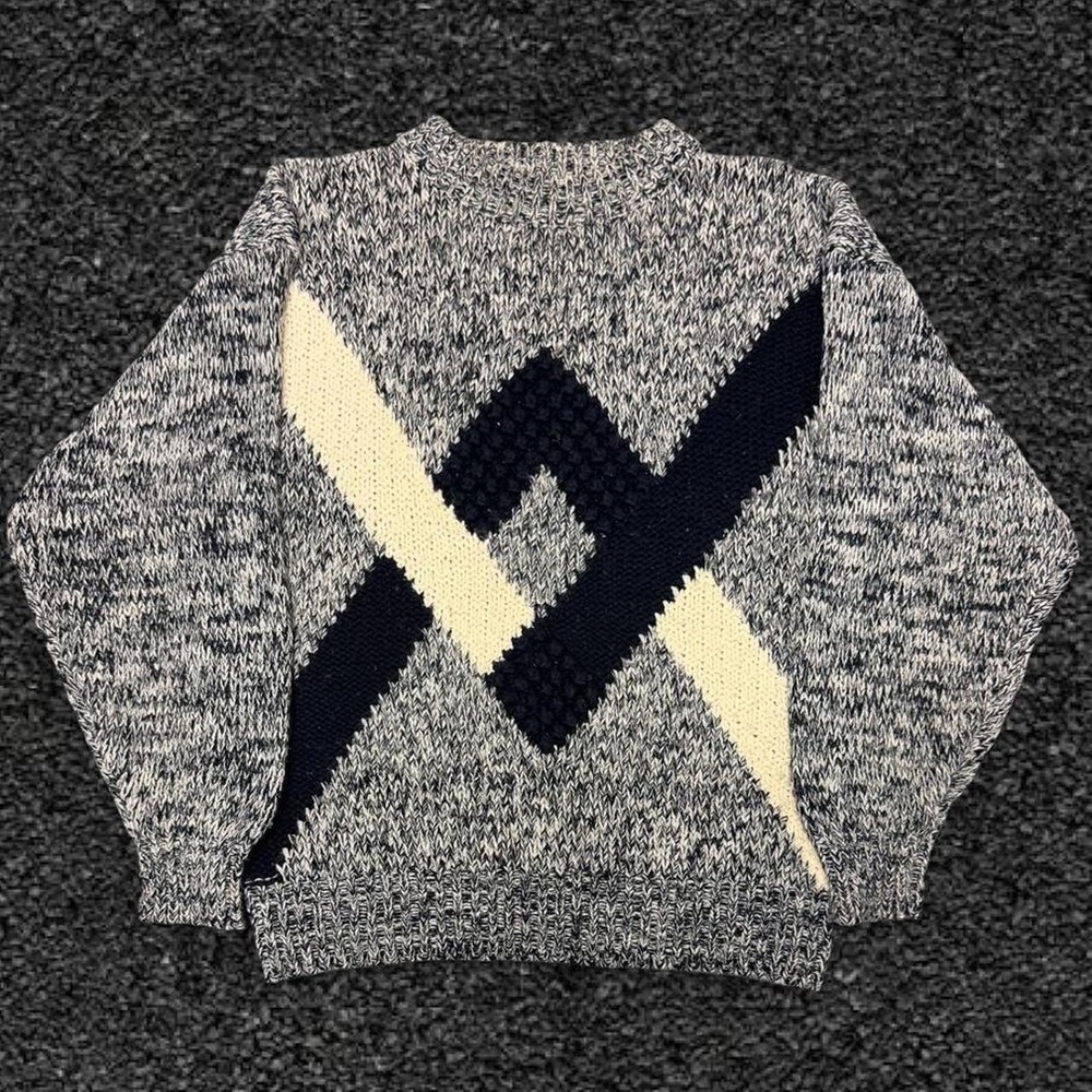 Abstract Design Knit Sweater Vintage 1990s